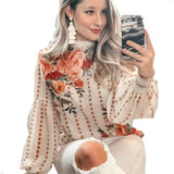 Camisa Floral Manga Rosa » Coleção Júlia